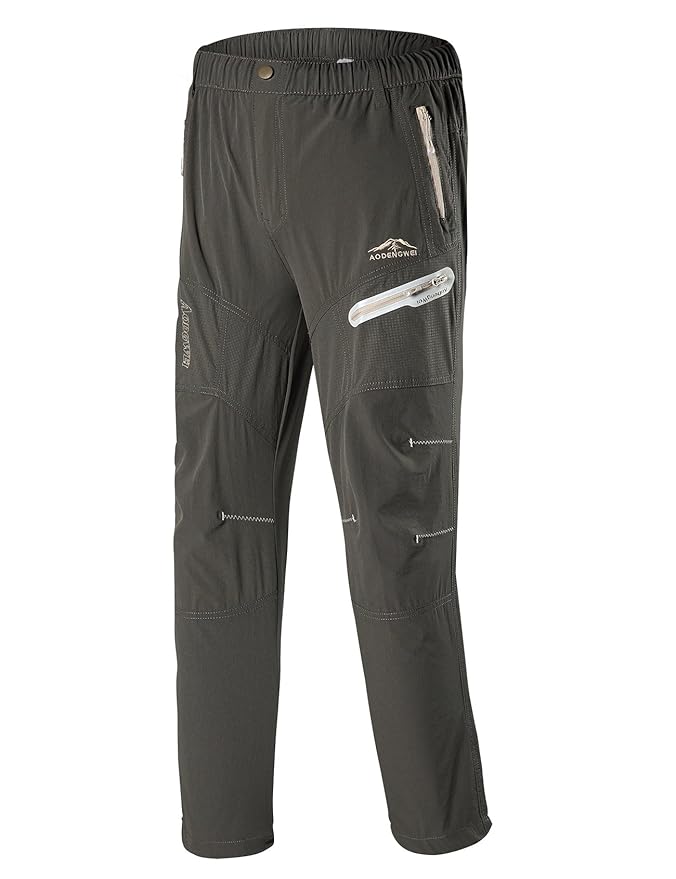 Echinodon Junge Outdoorhose Schnelltrockend/Elastisch/Wasserdicht/Reflektor Funktionshose Softshellhose Bergsteigen Hose Wand