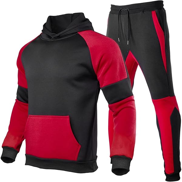 jxxiatang Mens Sports Tracksuit Patchwork Hoodies Sweatshirt