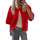Lomon Womens Spring Summer Short Sleeve Cardigan Sweaters Trendy Crew Neck Button Down Lightweight Knit Outfit Y2k Clothes