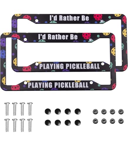 212 Main LPO3090 6 X 12 In. Id Rather Be Playing Pickleball Chrome License Plate Frame - Foto 7