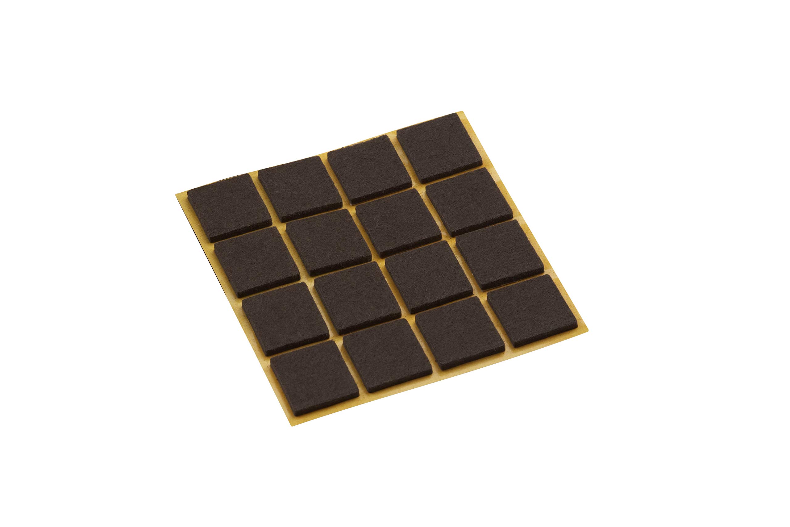 Metafranc Felt Gliders 22 x 22 mm - Self-Adhesive - Brown - Pack of 16 - Effective Protection of Your Furniture & Chairs/Furniture Glides Set for Sensitive Floors/Chair Gliders/Floor Gliders / 645086