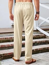 Runcati Mens Casual Pants Elastic Waist Lightweight