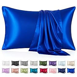 Silk Like Satin Pillowcase Queen Size, Royal Blue