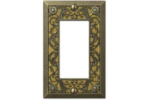 Amerelle 65RAB Filigree 1 Rocker-GFCI Wallplate, Antique Brass
