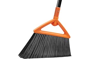 PUTNATRUE Heavy Duty Angle Broom,Upgraded Commercial Brooms for Sweeping Indoor&Outdoor,Perfect Broom of Kitchen,Garage,Courtyard and Livingroom