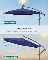 SONGMICS Cantilever Garden Parasol Umbrella with Base 3m Navy Blue view 5
