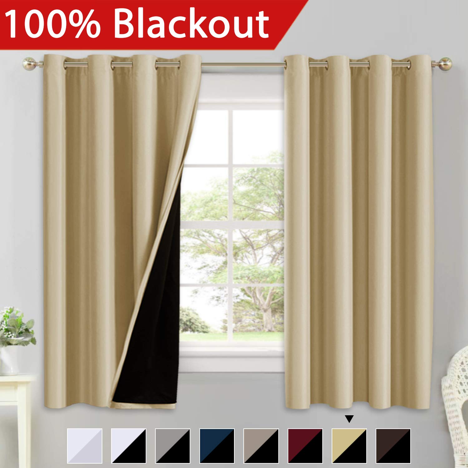 Flamingo P 100 Blackout Curtains 63 Length for Bedroom