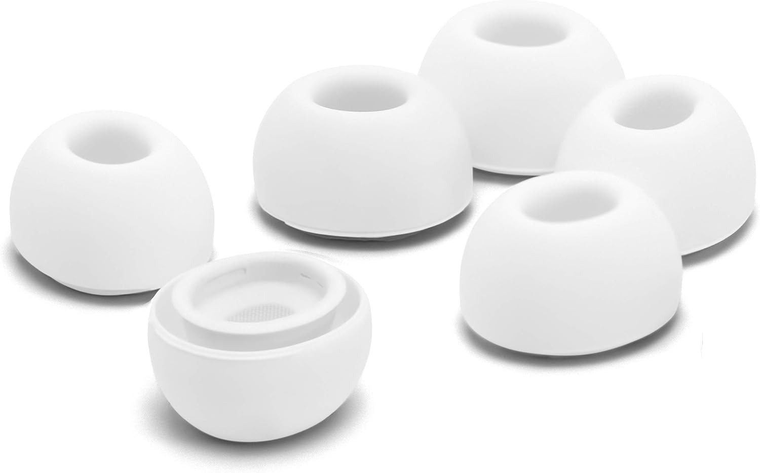 Okuli Set of 6 Silicone EarBuds Ear Tips For Apple AirPods Pro 1 & Pro 2 Earphones - Medium, White - Image 3