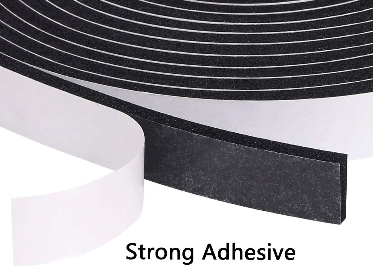fowong Foam Strip, 3 Rolls 12 mm(W) x 3 mm(T) Total 15M Long, Door Sealing Strip, Self Adhesive Weather Strips - Image 5