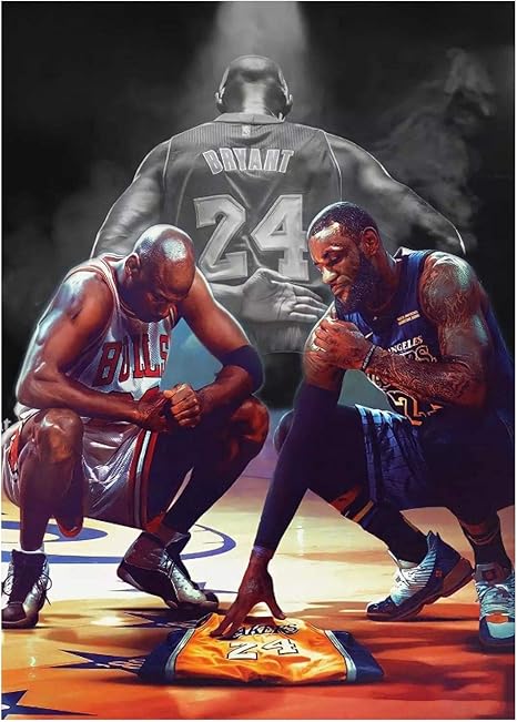 Amazon マイケルジョーダン神戸ブライアントレブロンジェームズポスターnbaスターレジェンド家の装飾リビングルームボーイズルームウォールアート60x80cmフレームレス アートフレーム ポスター オンライン通販