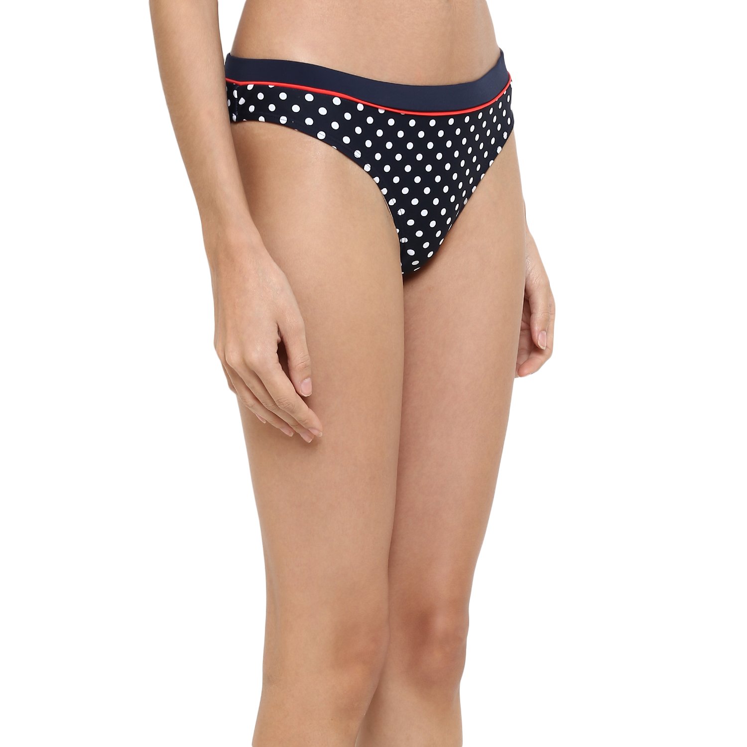 kvl womens printed bikini swimsuit bottom- navy