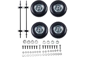 Black Generator Wheel Kit Replacement for Predator 9000 8750 6500 Watt Generators, 4 PCS 10-inch Pneumatic Tires Mixizap