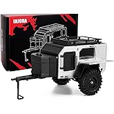 INJORA Off-Road Camping Trailer for 1/18 1/24 RC Crawlers TRX4M SCX24 Upgrade(Silver)