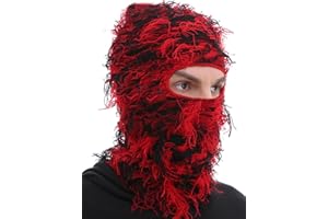 ROXUN Distressed Balaclava Ski Mask, Shiesty Yeat Airsoft Custom Camo Knitted Face Mask for Men/Women