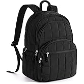 BAGSMART Travel Backpack for Women, 15.6" College Laptop Backpack, Black | Fits 15.6" Laptop, Personal Carry-on Size with Trolley Sleeve, Quilted Style for College Nurse Teacher, Water-Resistant