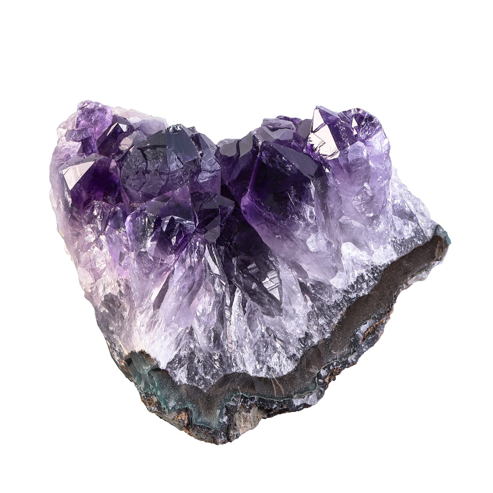 Nupuyai Natural Amethyst Crystal Quartz Cluster, Mineral Geode Druzy Specimen Stone for Reiki Healing Home Decoration (500-600g)