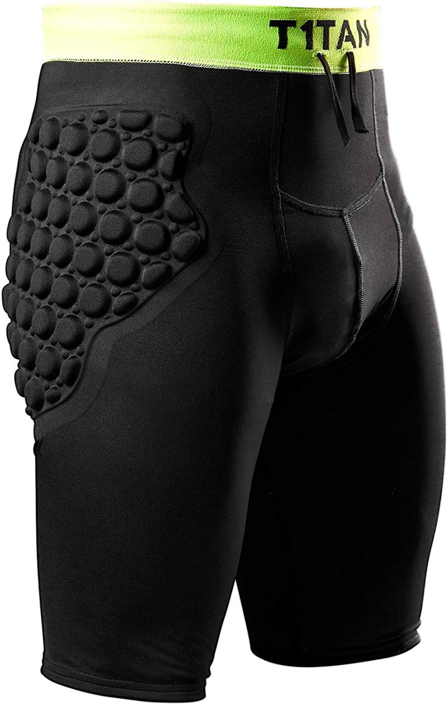 T1TAN Goalkeeper Protection Shorts - Padded Goalie Compression Sliders | XXS-XL