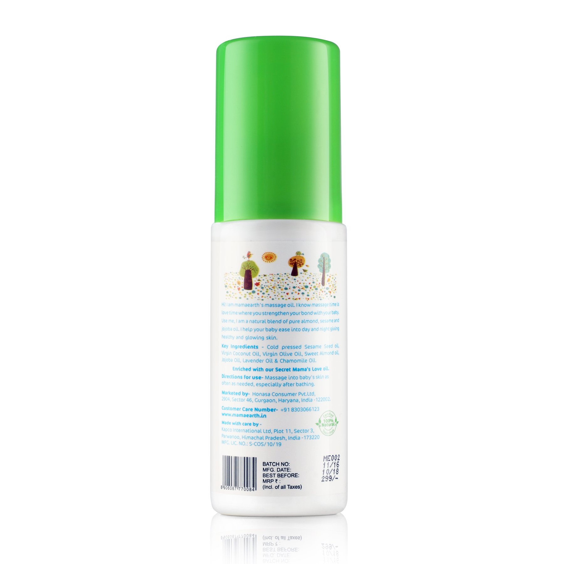Mamaearth Soothing Massage Oil 100 natural oils for babies and kids