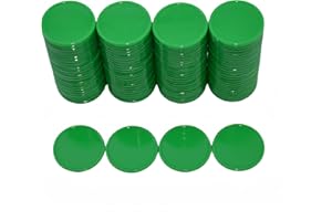 SmartDealsPro 1 inch/25mm Opaque Plastic Learning Counters Mini Poker Chips Games Tokens with Storage Box (Green)