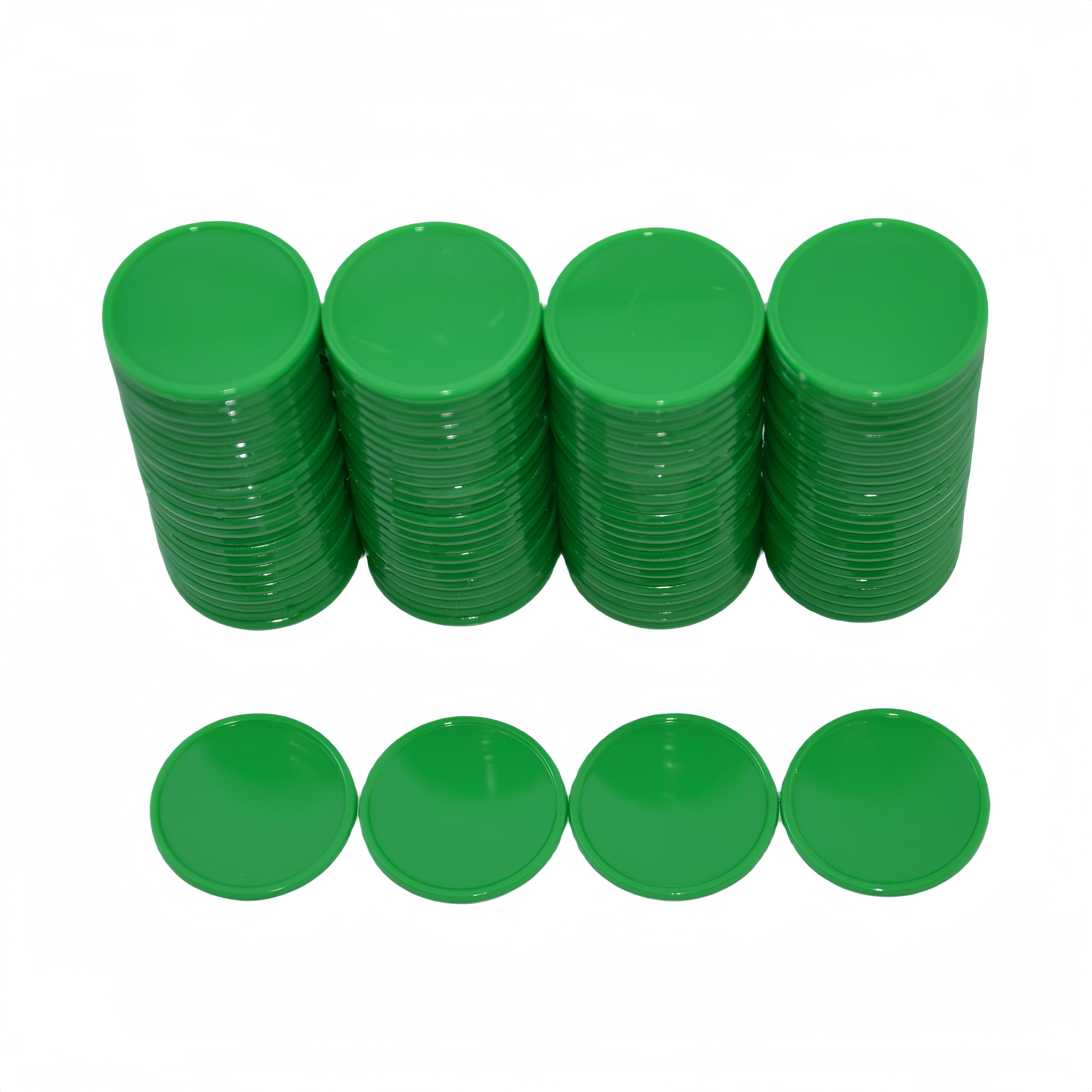 Smartdealspro 25mm Opaque Plastic Learning Counters Mini Poker Chips Games Tokens with Storage Box (Green)