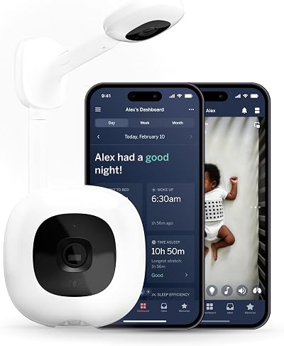 Nanit Pro Smart Baby Monitor 1080p Wall Mount, 2-Way Audio, Sleep Tracking