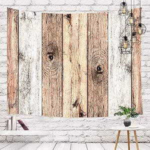 Tapiz de madera rústica del país americano, tapiz colgante de pared de
