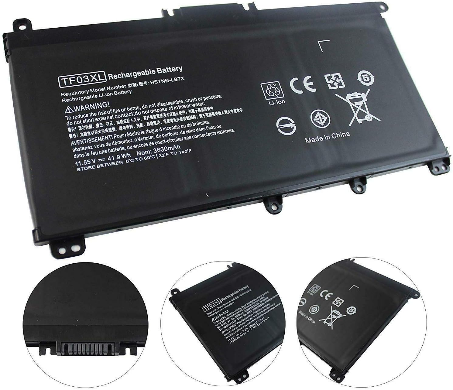 7XINbox 11.55V 41.9Wh TF03XL 920046-121 920070-855 HSTNN-IB7Y HSTNN-LB7J HSTNN-LB7X Laptop Battery compatible with HP Pavilion 14-BF 14-BK 14-BP 14-CD 15-CC 15-CD 15-CK 17-AR 15-CC000NO 15-CC001NC - Image 4
