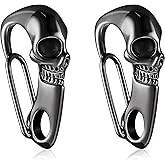 Hicarer 2 Pieces Skull Keychain Skull Wallet Chain Skeleton Clasp Key Buckle for Men Heavy Metal Gothic Key Ring