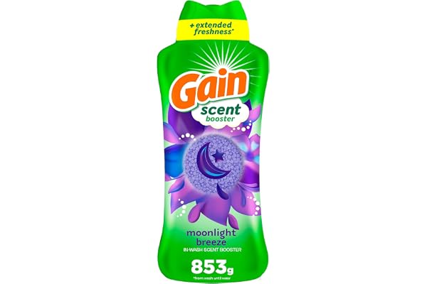Gain In-Wash Laundry Scent Booster, Moonlight Breeze Scent, Fresh Extender + Odour Protection, 853 Grams