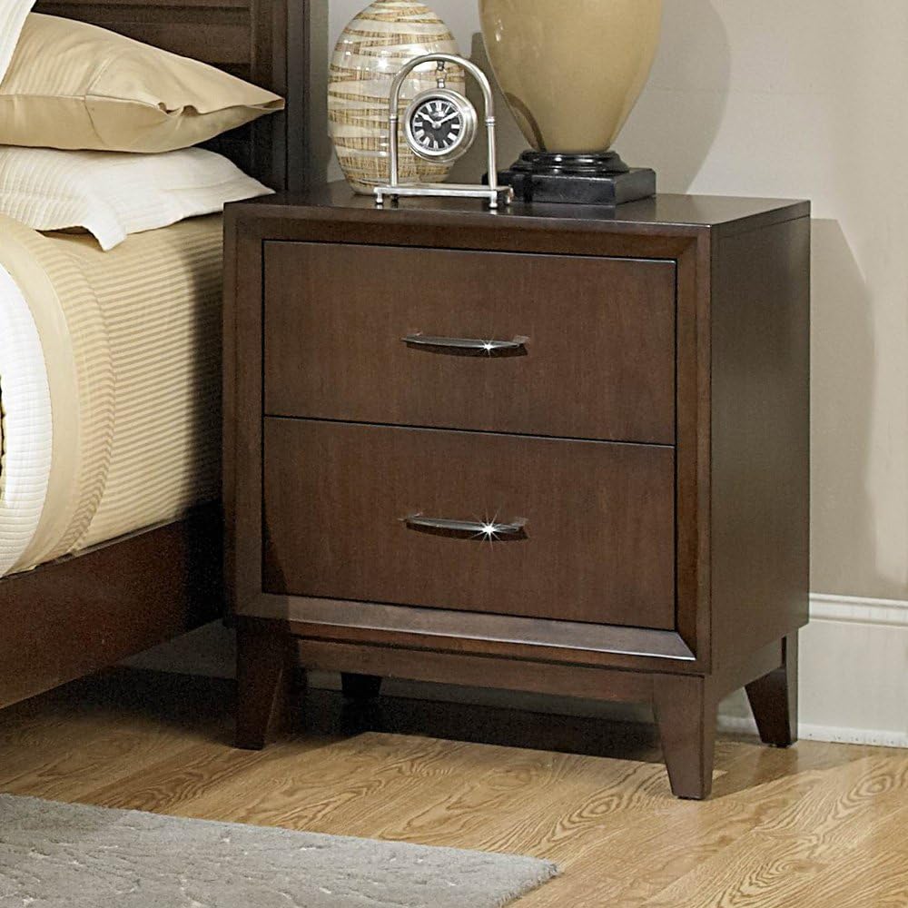Amazon Com Oliver 2 Drawer Nightstand In Warm Brown Cherry By Homelegance Furniture Decor