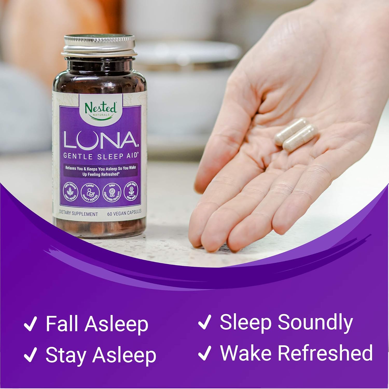 Luna 1 Sleep Aid on Amazon Naturally Sourced Ingredients 60 Non