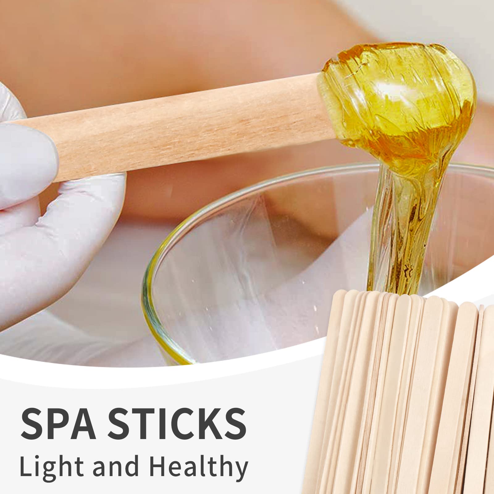 300 Pcs Wooden Wax Sticks 4 Styles Wood Waxing Spatulas Applicators Hair Removal S M L Sizes for Body Legs Facial or Wood Craft Sticks (300Pcs)