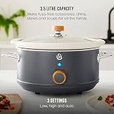 Swan Nordic Manual Slow Cooker 3.5L 200W Grey SF17021GRYN view 3