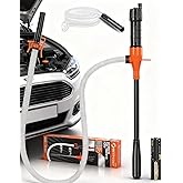 Portable Fuel Transfer Pump with 47" Hose-High Flow Hand Fuel Pump, Battery Powered Siphon Pump for Gasoline Mechanical Fuel Pumps Universal Fit for Gasoline, Vehicles, Fuel,Water Transfer（Amber）