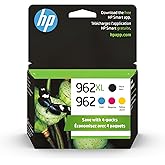 HP 962XL High Yield Black and HP 962 Cyan, Magenta, Yellow Original Ink Cartridges Pack of 4 (3JB34AN)