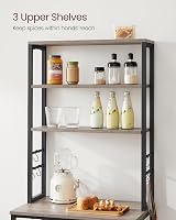 VASAGLE Kitchen Storage Rack Coffee Bar 6 Shelves 6 Hooks 40x60x167 cm view 4
