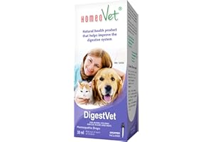HomeoVet DigestVet Advanced Digestive Enzyme Formula for Cats & Dogs, 30ml - Homeopathic Digestion Aid - Supports Sensitive S