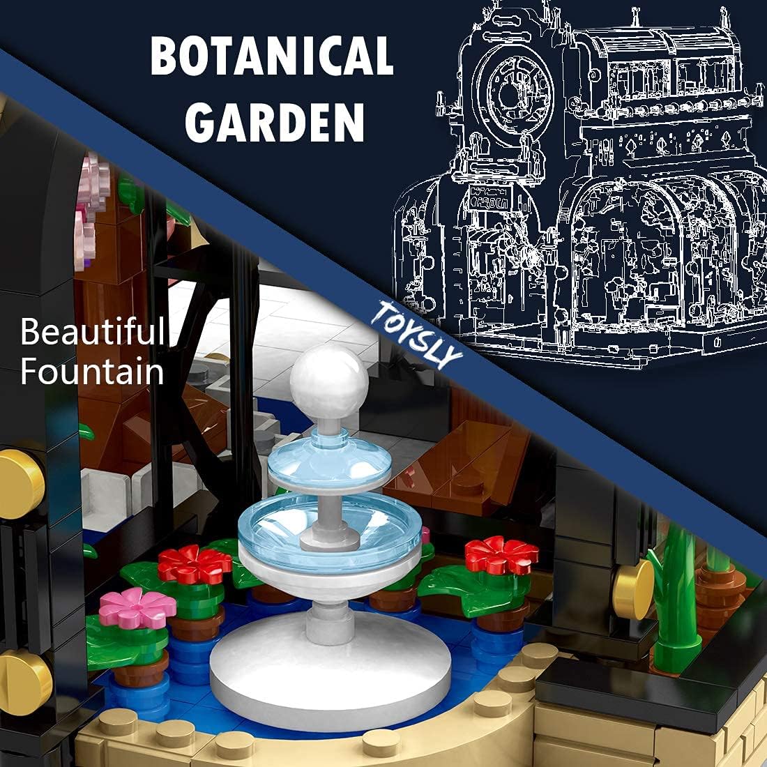 TOYSLY Garden Tree House Set with Lighting Kit, City Creator Building Kit for Kids and Adults, Street Botanical Garden MOC Building Blocks (2147 Pieces): Toys & Games