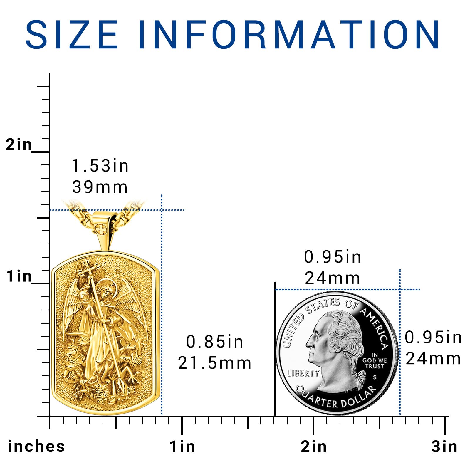 Eusense St Michael Necklace for Men Women Gold Sterling Silver 925 Saint Christopher Pendant Virgin Mary Miraculous Medalla de Praying Hand San Benito Benedict Jewelry