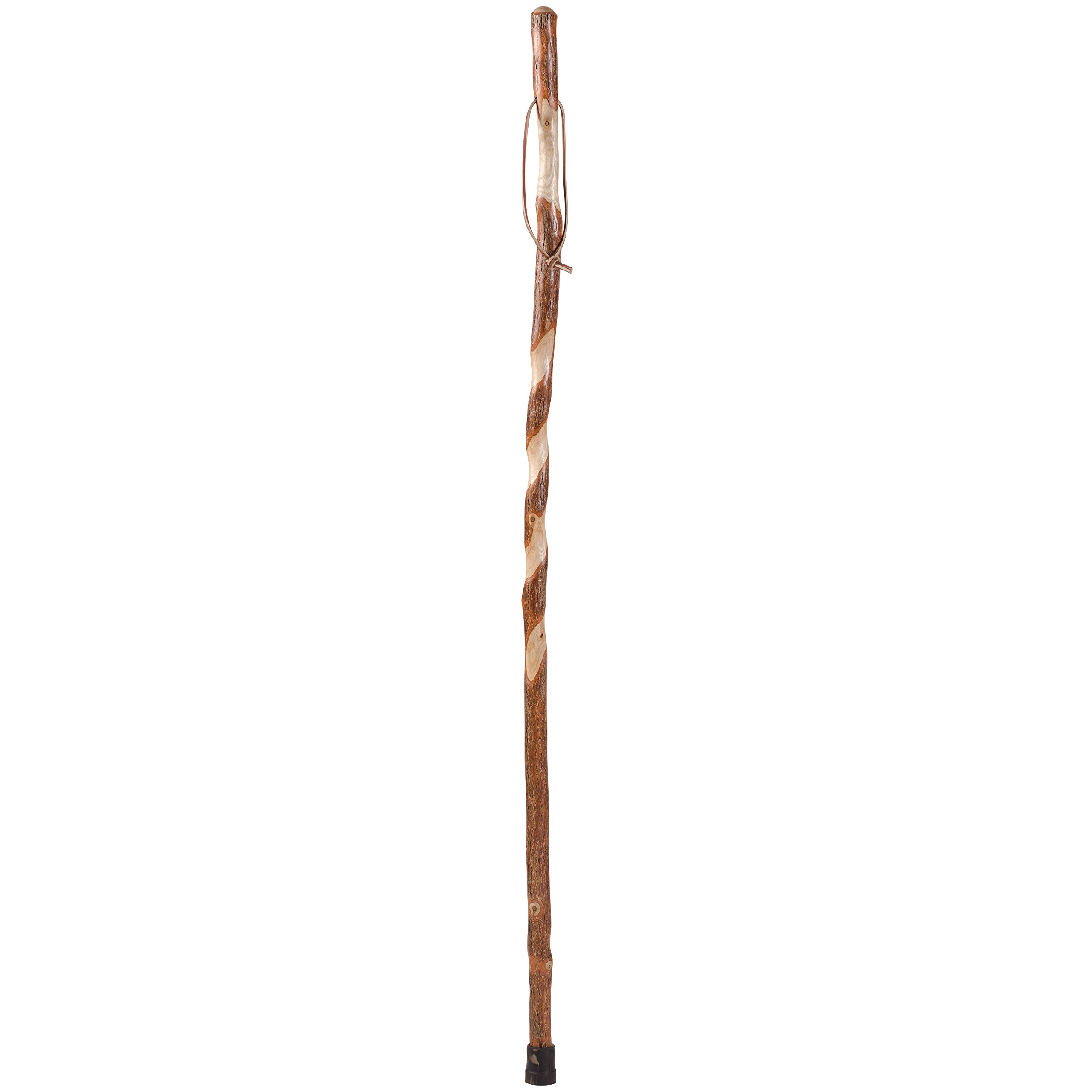 Hiking Walking Trekking Stick - Handcrafted Wooden Walking & Hiking Stick - Made in the USA by Brazos - Twisted Sassafras - 58 inches