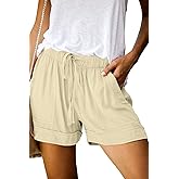 KISSMODA Womens Summer Shorts Leopard/Camo/Solid/Floral Print Elastic Waist Pocketed Casual Pants