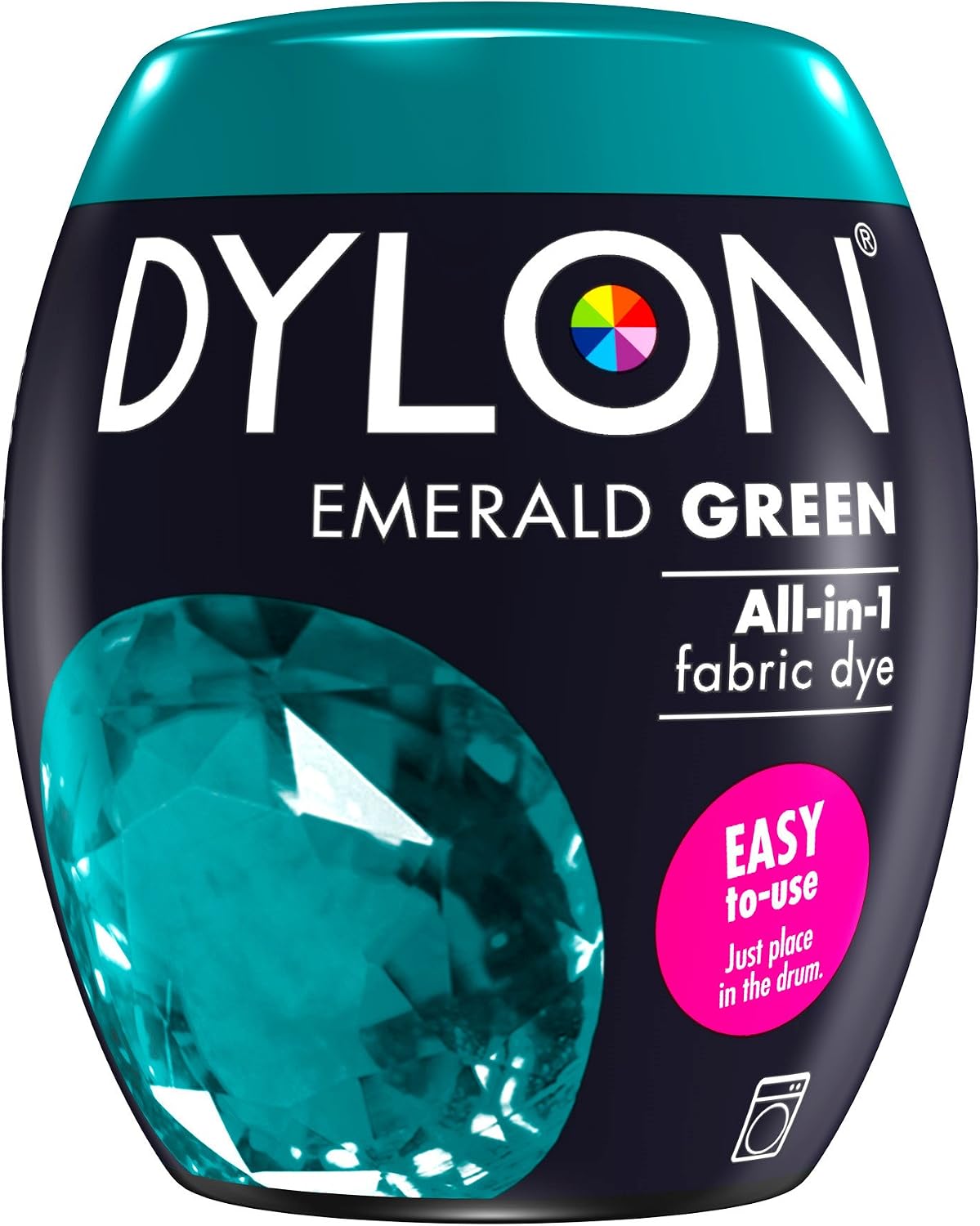 DYLON Washing Machine Fabric Dye Pod for Clothes & Soft Furnishings, 350g - Emerald Green, Pack of 1