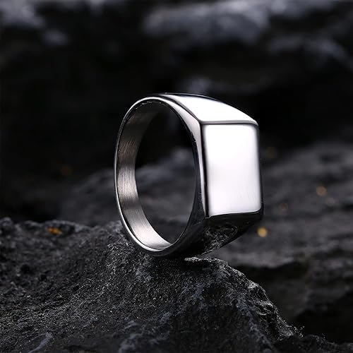 FASACCO Men's Rings Set Doom Ring Wolf Ring Signet Ring Chain Ring