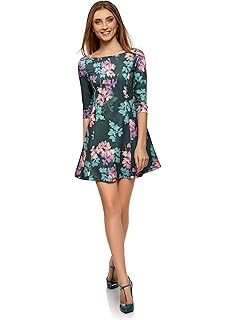 oodji Ultra Mujer Vestido de Punto Estampado