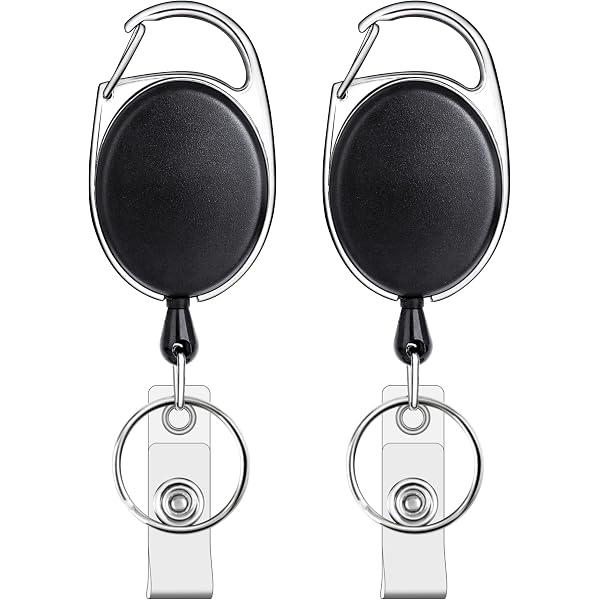 Porte-clés Rétractable KUUQA - Câble Acier 100cm Pour Badge, Clés, Outils