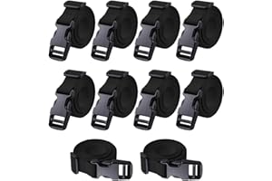 Auto-plaza 10 Packs 1 Inch Width Adjustable Utility Strap with Quick Release Buckle Nylon Straps Camping Luggage Backpack Bik