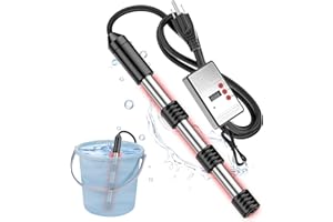 Goyappin 2000W Immersion Water Heater with Digital LCD Thermometer, Fast Heating & Constant Temperature, Auto Shut-Off, Porta