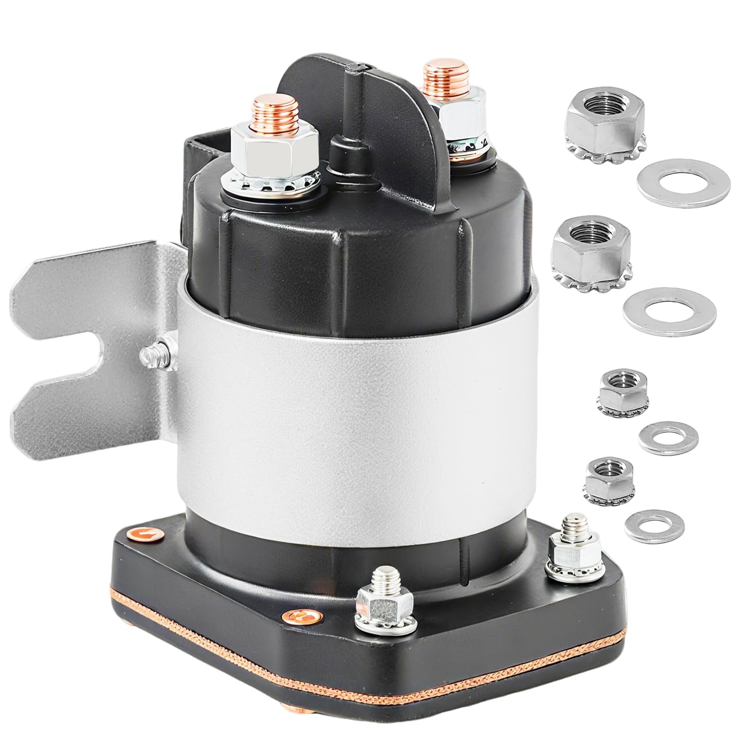 Photo 1 of 24V 4 Terminal TROMBETTA Solenoid Relays 200A-225A Continuous Duty 600A Surge, Replaces Trombetta 114-2411-020, White Rodgers 586-905, Cummins 3050692, Skyjack 103101, JLG 3740068