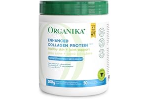 Organika Canadian-Made Enhanced Collagen Powder - for Healthy Hair, Skin, Nails, and Joints. Hydrolyzed Protein Peptides for 
