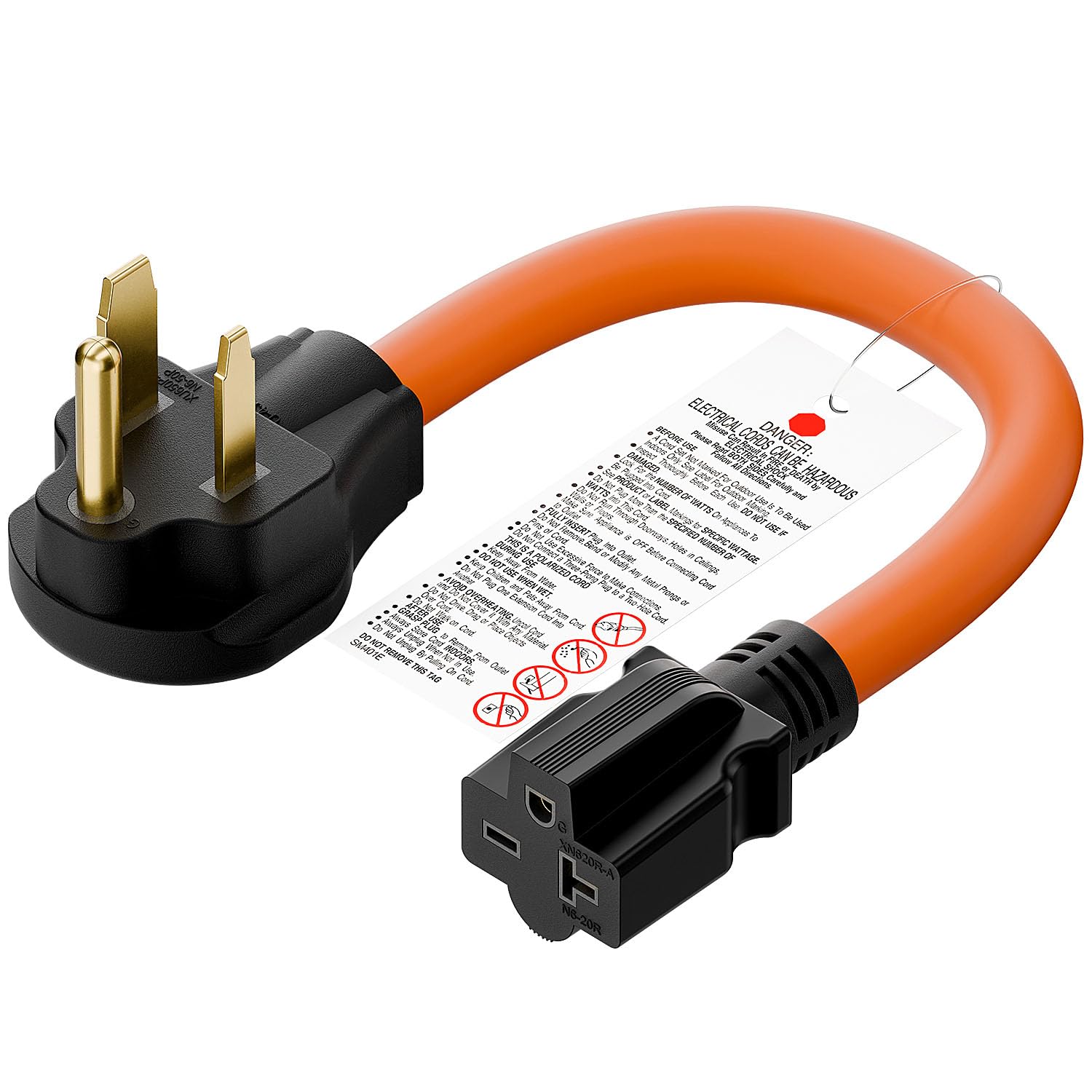 Photo 1 of 1.5FT Nema 6-50P to 6-15R/6-20R Welder Power Adapter Cord, 6-50P 50-Amp to 6-20R 20A T-Blade Adapter,6-50 to 6-20R